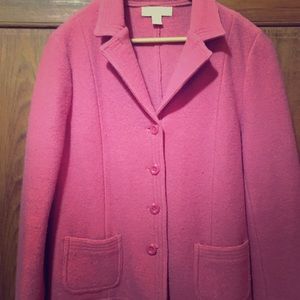 Boiled wool fitted jacket. Unlined.